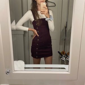 Maroon button up dress